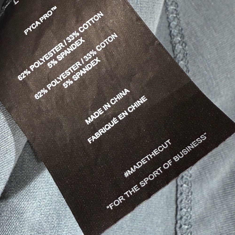 CUTS Gray Polo 2 Button Collar Tailor Fit NWOT Steel Gray-Blue Size Med - Picture 6 of 7